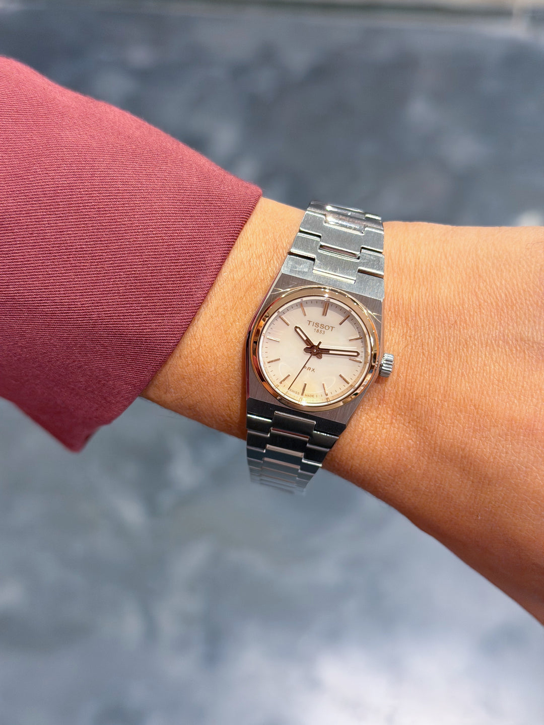 Tissot PRX 25mm - Madre pérola com dourado